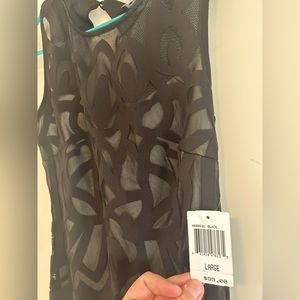 Teeze Me NWT Gown - Black/cream- full length - Size L - style062853c